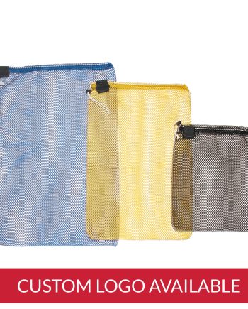 Mesh Drawstring Bag with D-Ring with Imprint